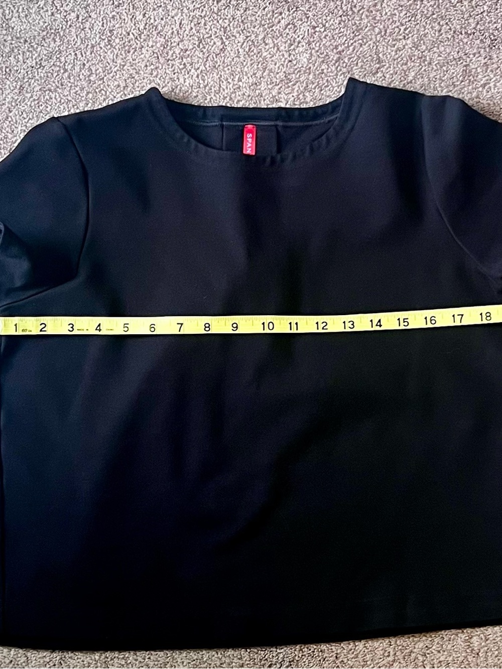 SPANX Black Short Sleeve Crewneck Top - Picture 3 of 6